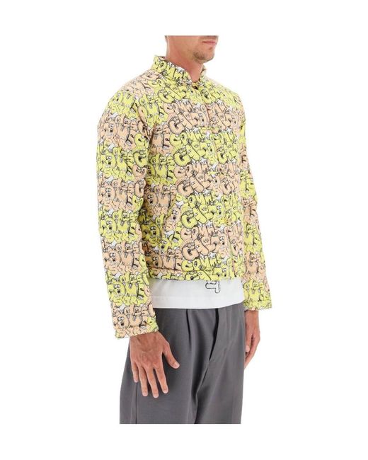 Comme des Garçons Metallic Logo-Print Padded Jacket for men