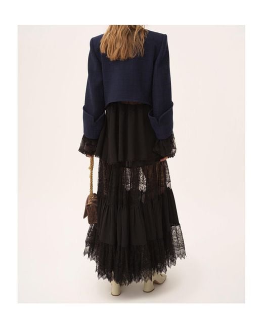 Chloé Blue Boxy Collarless Jacket