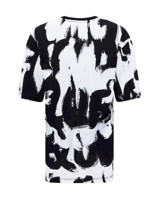 McQueen Black Graphic Printed Crewneck T-Shirt