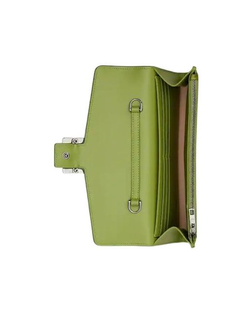 Roger Vivier Green Belle Vivier Chain Wallet