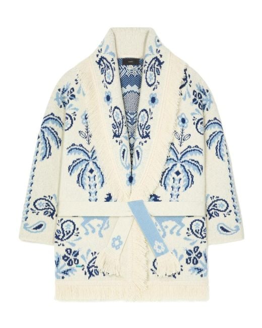 Alanui Blue Island Roots Foulard Cardigan