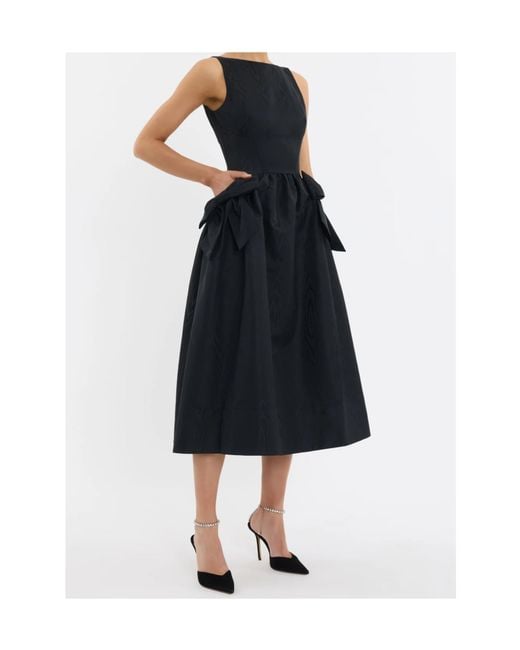 Rebecca Vallance Black Bow Narcissa Midi Dress