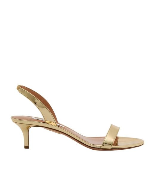 Aquazzura Natural So Nude 50 Metallic Leather Sandals