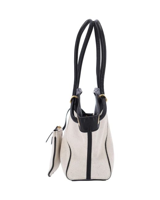 Balmain Natural Contrast Trim Tote Bag