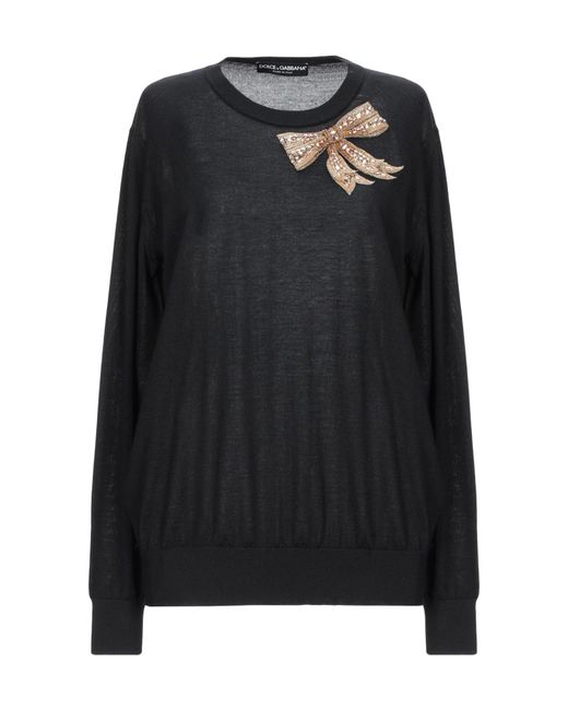 Dolce & Gabbana Black Solid Color Knitted Long Sleeve