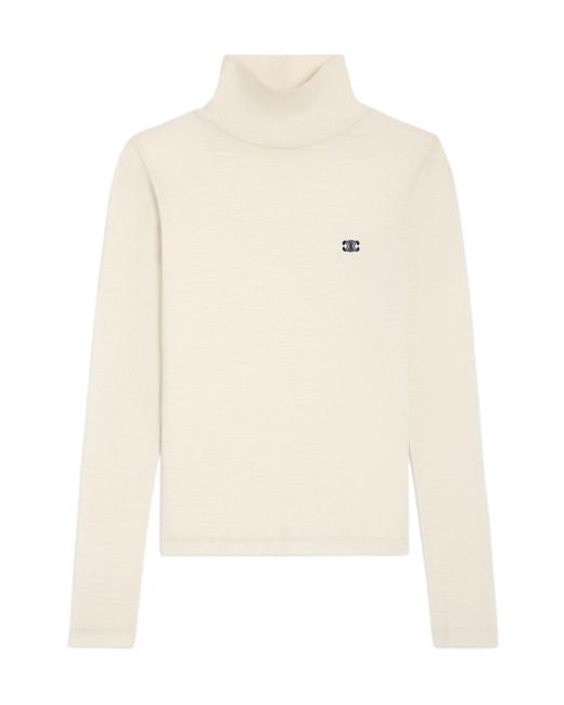 Céline White Turtleneck Top