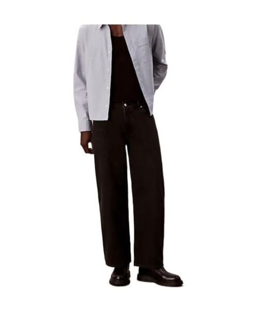 Calvin Klein Black Barrel Fit Jeans for men