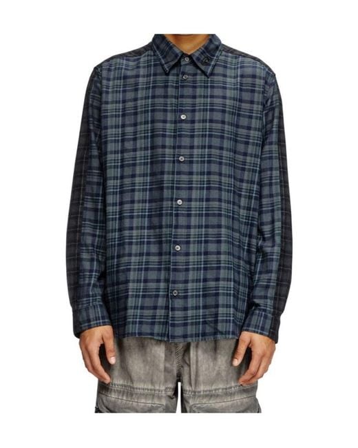 DIESEL Blue S-Simply-Check Shirt for men