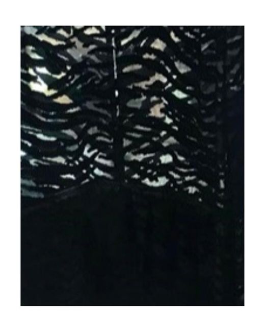 Saint Laurent Black Zebra Print Sheer Dress