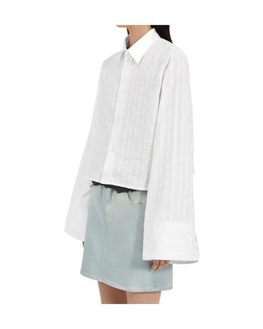 MM6 by Maison Margiela White Short-Sleeved Shirt