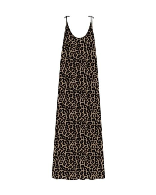 Anine Bing Multicolor Flora Animal-Print Gathered Midi Dress
