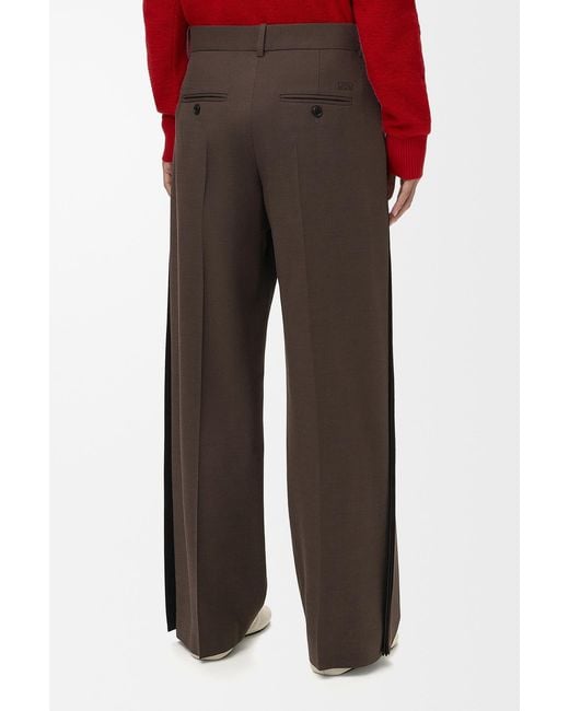 Loewe Brown Wool-Blend Casual Trousers With Belt Loops