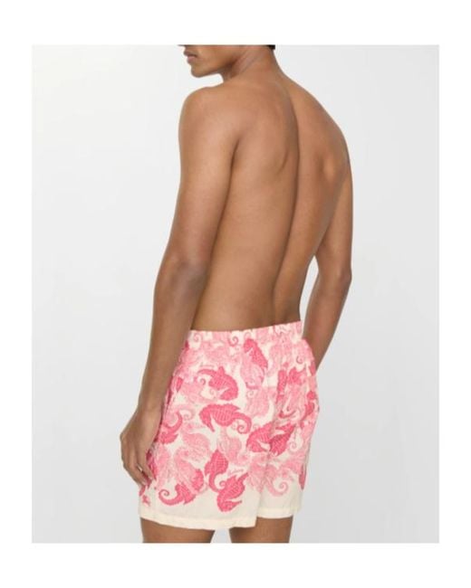 Burberry Red Seahorses Swim Shorts for men