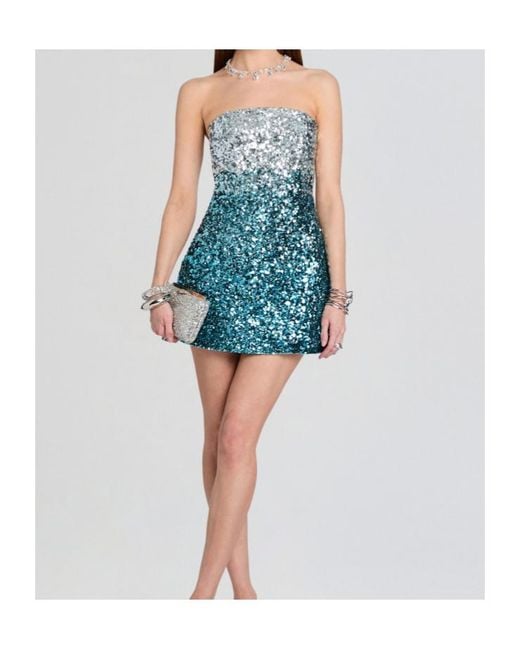retroféte Blue Tancy Sequin Dress