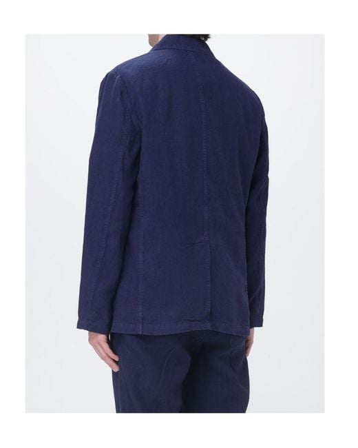 Aspesi Blue Notch Lapel Blazer for men