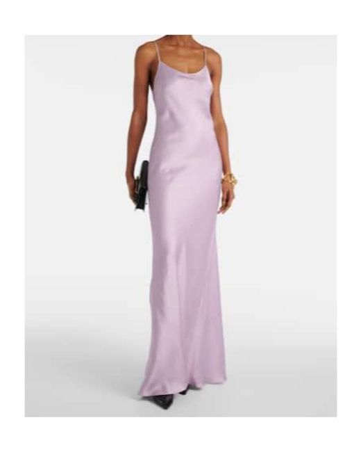 Victoria Beckham Purple Satin Gown