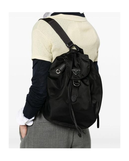 Prada Black Logo Backpack