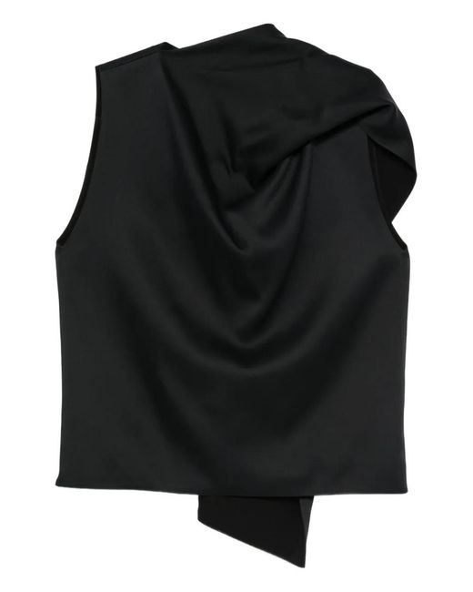 Khaite Black Draped Top