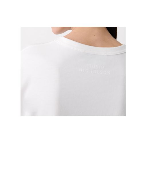 Studio Nicholson White Crew Neck Short-Sleeved T-Shirt