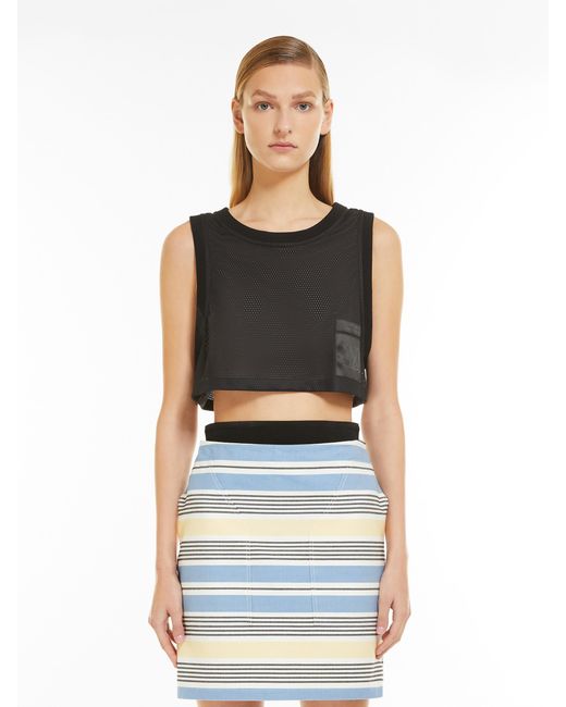 Max Mara Black Mesh Logo Vest