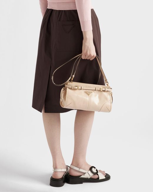 Prada Natural Bonnie Small Leather Shoulder Bag
