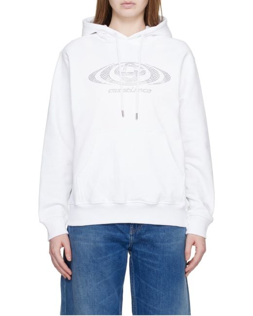 Casablanca Gray Rhinestone-Embellished Hoodie