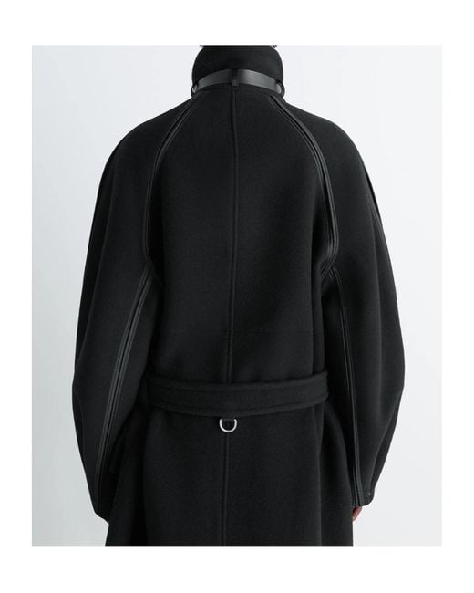 Lemaire Black Belted Toggle-Fastening Coat