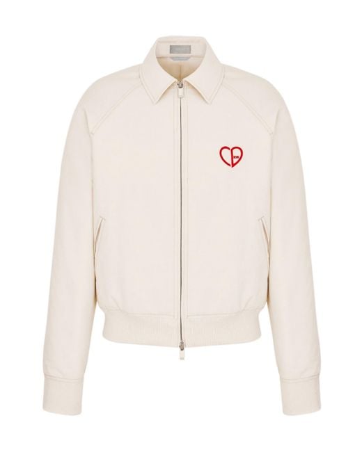 Dior White Homme Zip-Up Long-Sleeved Jacket for men