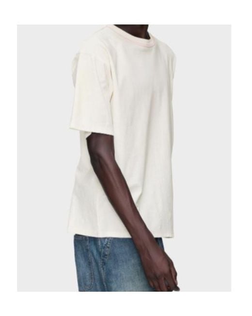 Maison Margiela White Contrast Stitch T-Shirt for men