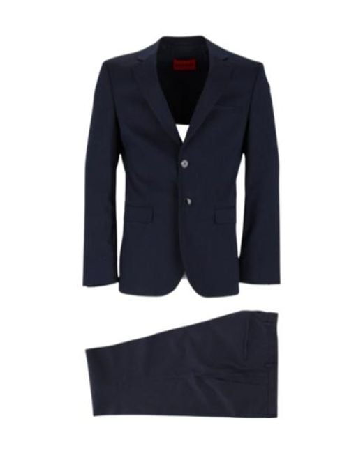 Boss Blue Hugo Two-Piece Single-Breasted Suits for men