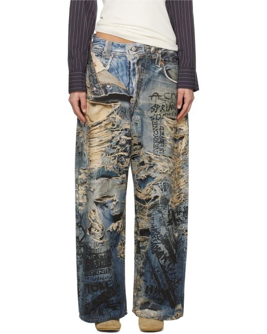 Acne Blue Wide-Leg Jeans for men