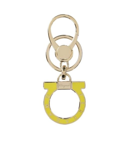 Ferragamo Metallic Logo Metal Ring Key Chain