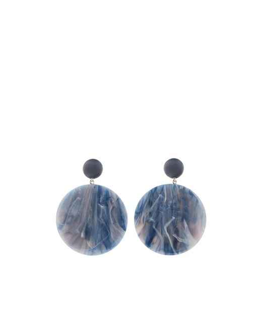 Emporio Armani Blue Marbled-Effect Drop Earrings