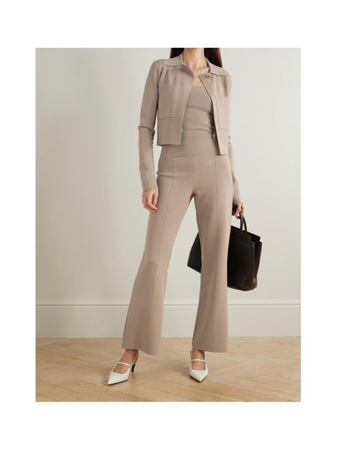 Joseph Natural Stretch-Knit Flared Track Pants