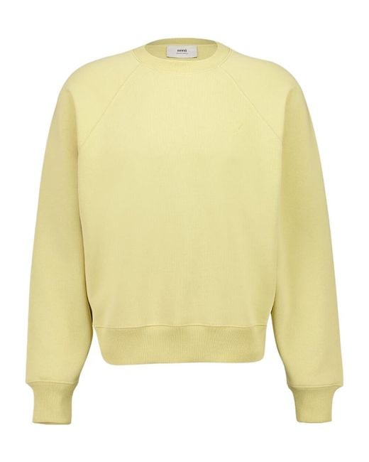 AMI Yellow Ami De Coeur Crewneck Sweatshirt