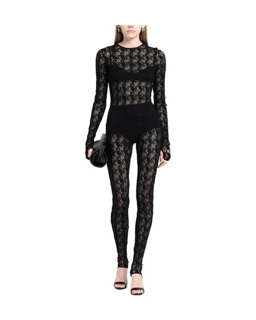 Dolce & Gabbana Black Solid Color Lace Bodysuit