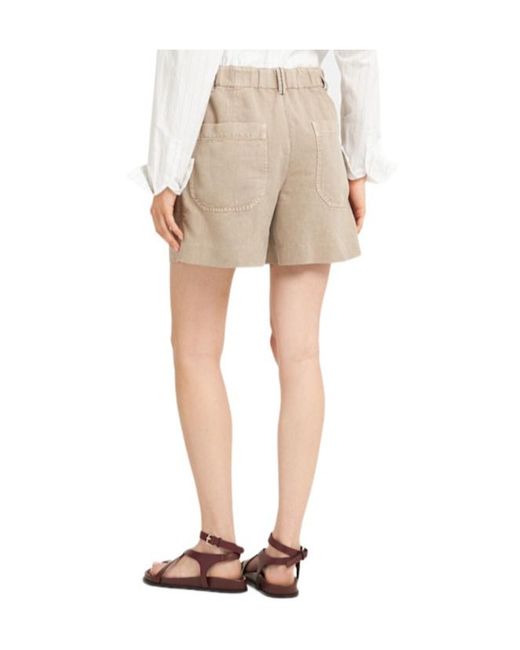 Brunello Cucinelli Natural Cotton Blend Bermuda Shorts