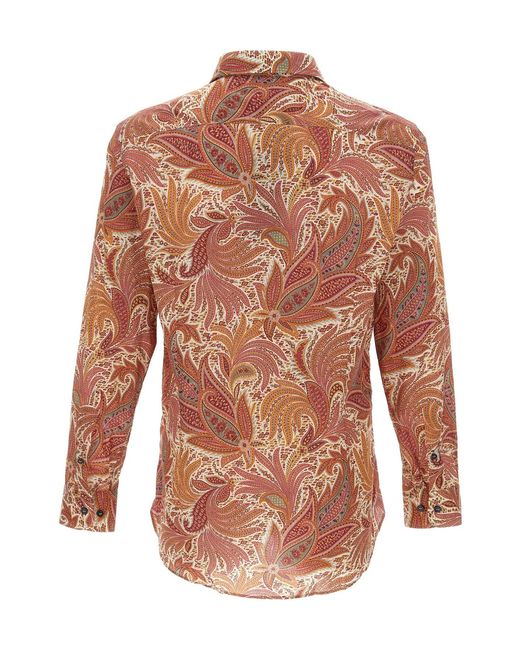 Etro Multicolor Paisley Printed Long Sleeved Shirt for men