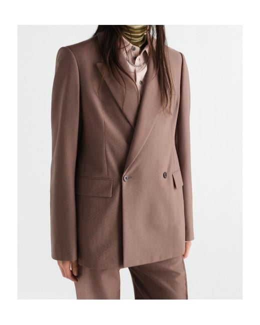 Lemaire Brown Double-Breasted Tailored Jacket