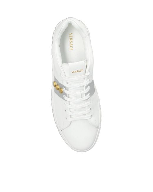 Versace White Greca Low-Top Sneakers for men