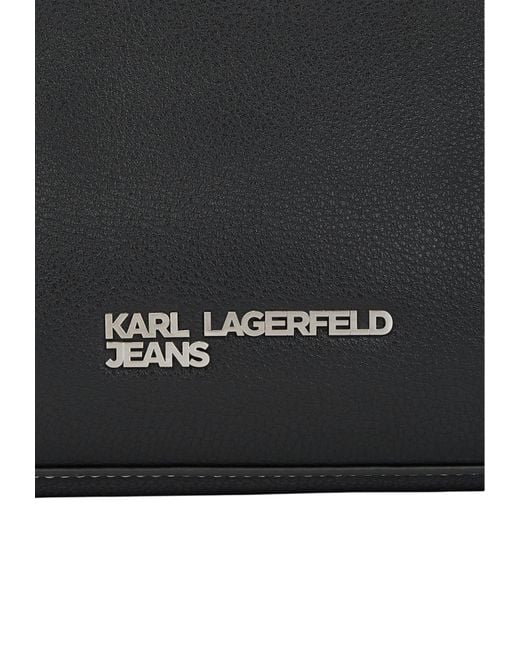 Karl Lagerfeld Black Zip-Detail Curved Shoulder Bag