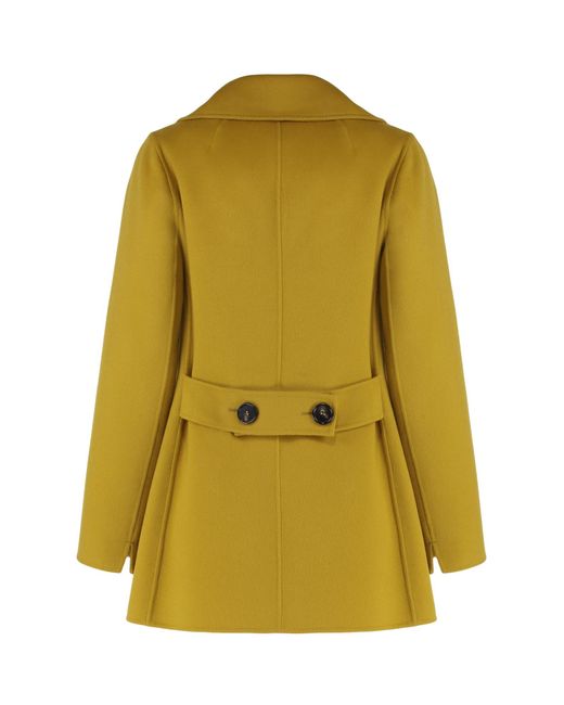 Max Mara Yellow Double-Breasted Peacoat
