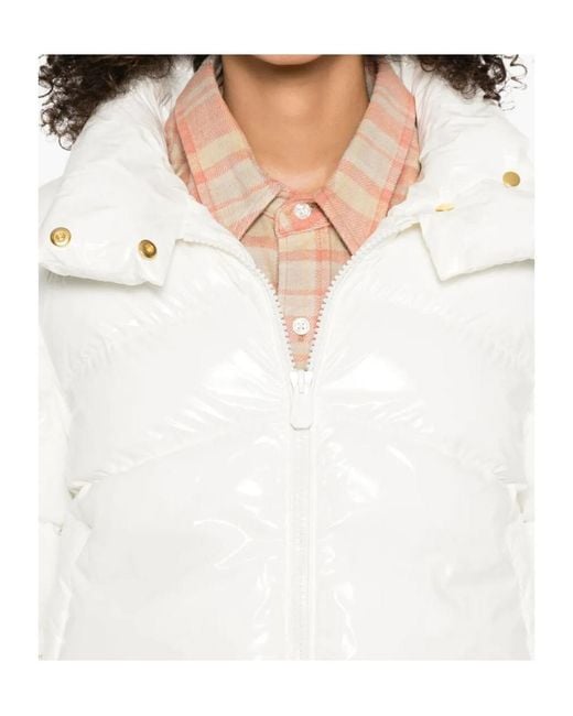 Pinko White Long-Sleeved Zip-Up Down Jacket