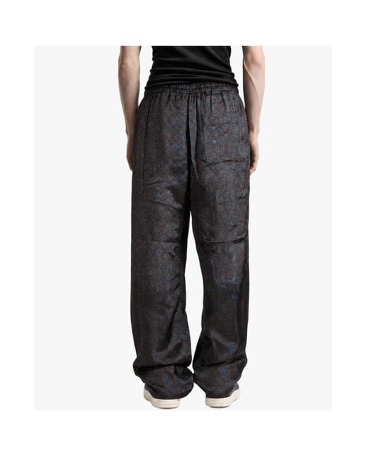 Dries Van Noten Gray Elastic-Waist Casual Trousers for men