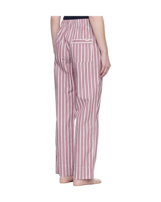 Tekla Pink Striped Pajama Trousers for men