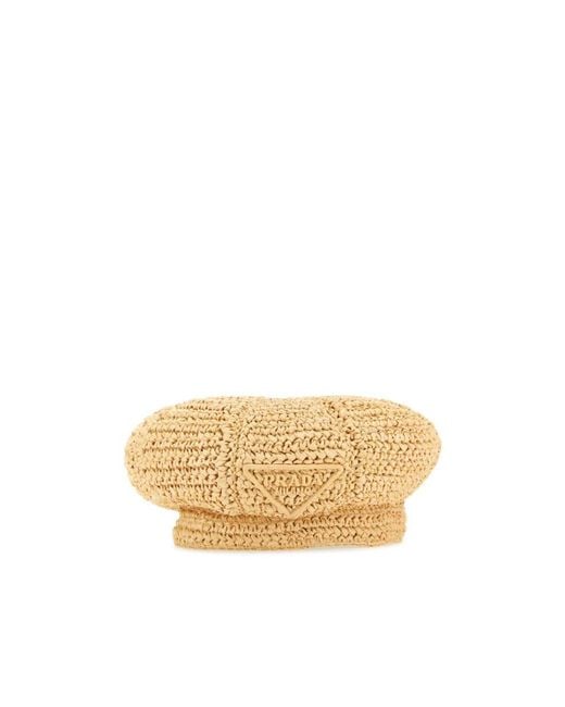 Prada Natural Woven Beret
