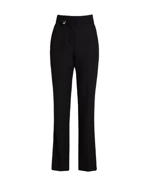 Jacquemus Black Solid Color Casual Trousers
