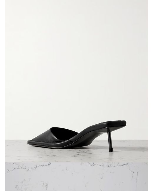 St. Agni Black Leather Mules