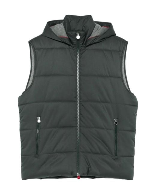 Kiton Green Hooded Gilet for men
