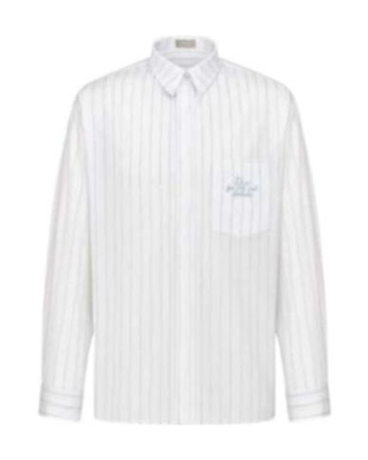Dior Homme X Hylton Nel Striped Oversized Shirt in White for Men